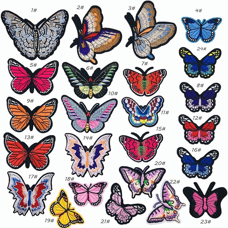 butterfly embroidery cloth sticker clothing decorative Patches sticker embroidery label