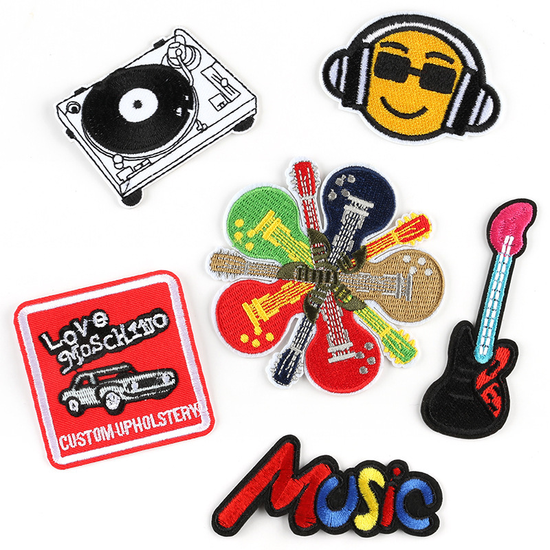 embroidery label earphones English alphabet cloth label DIY Patches sticker style embroidery sticker cloth sticker