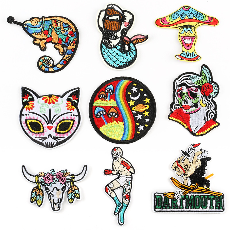 Cartoon animal embroidery cloth sticker ironing Patches sticker clothing luggage accessories embroidery cloth badge cloth sticker