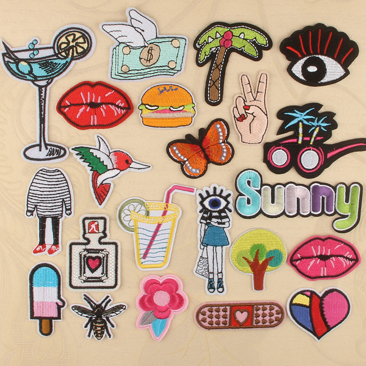 Patches cloth sticker flower embroidery flower cloth sticker Patches decal cartoon clothing DIY decoration assistant