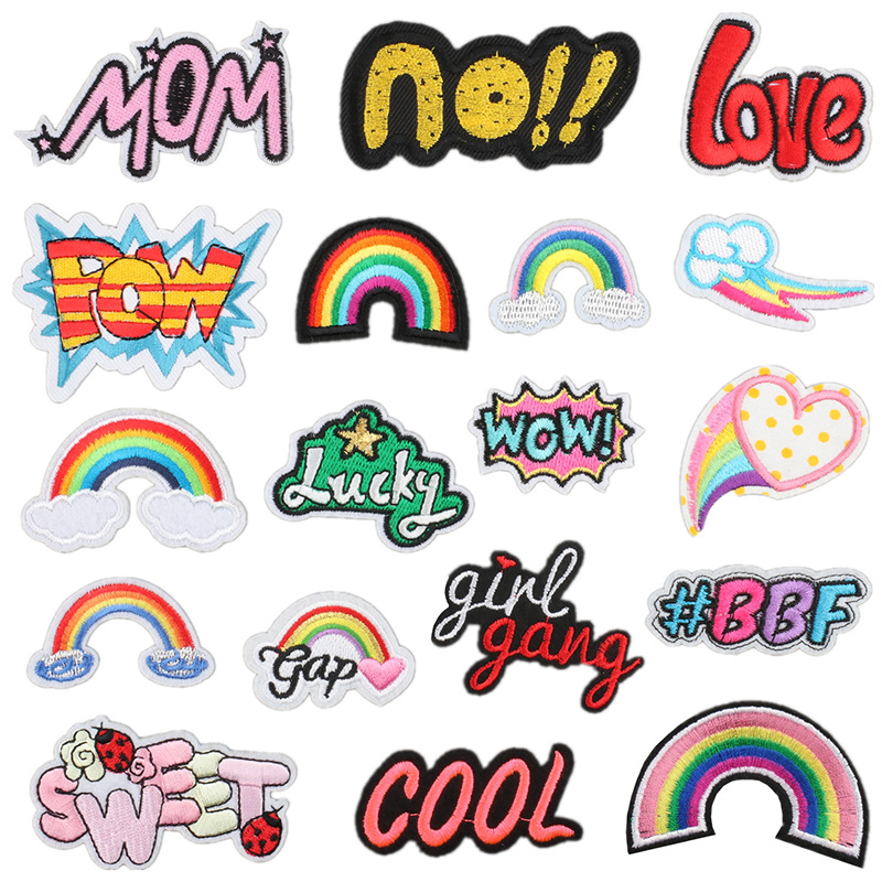 letter embroidery cloth sticker rainlove embroidery clothes bag hat Patches sticker