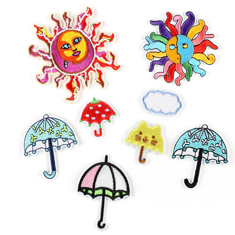 Cartoon umbrella cloth sticker adhesive Patches sticker ironing sticker hat sock clothing clothing accessories embroidery sticker