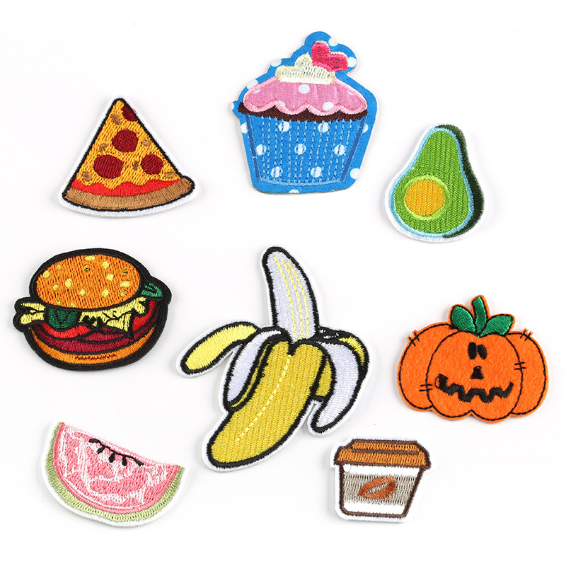 cartoon hat sock clothing accessories embroidery Patches sticker fruit cake handbook accessories embroidery cloth sticker