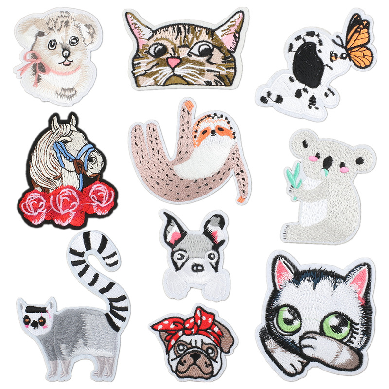 cartoon cute dog cat embroidery cloth sticker embroidery horse Patches sticker ironing