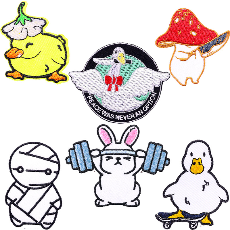 Cartoon duck cloth sticker hat sock clothing accessories embroidery sticker cute animal embroidery ironing rabbit patch
