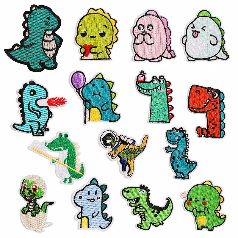 Cute cartoon dinosaur embroidery cloth sticker hat sock clothing decoration DIY Patches sticker embroidery