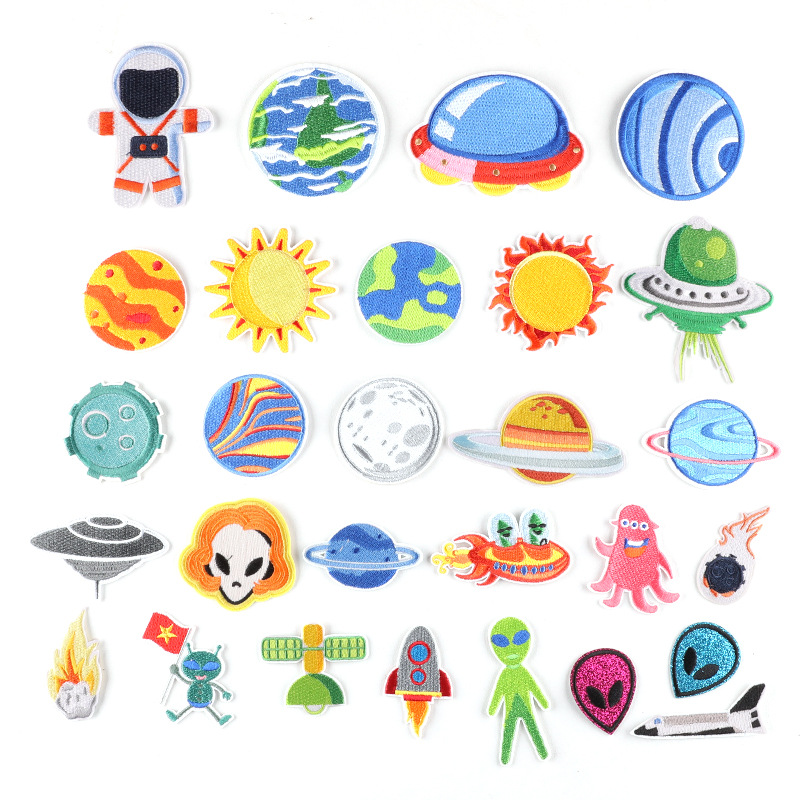 embroidery label planet DIY handmade Patches badge clothing accessories luggage accessories embroidery cloth sticker