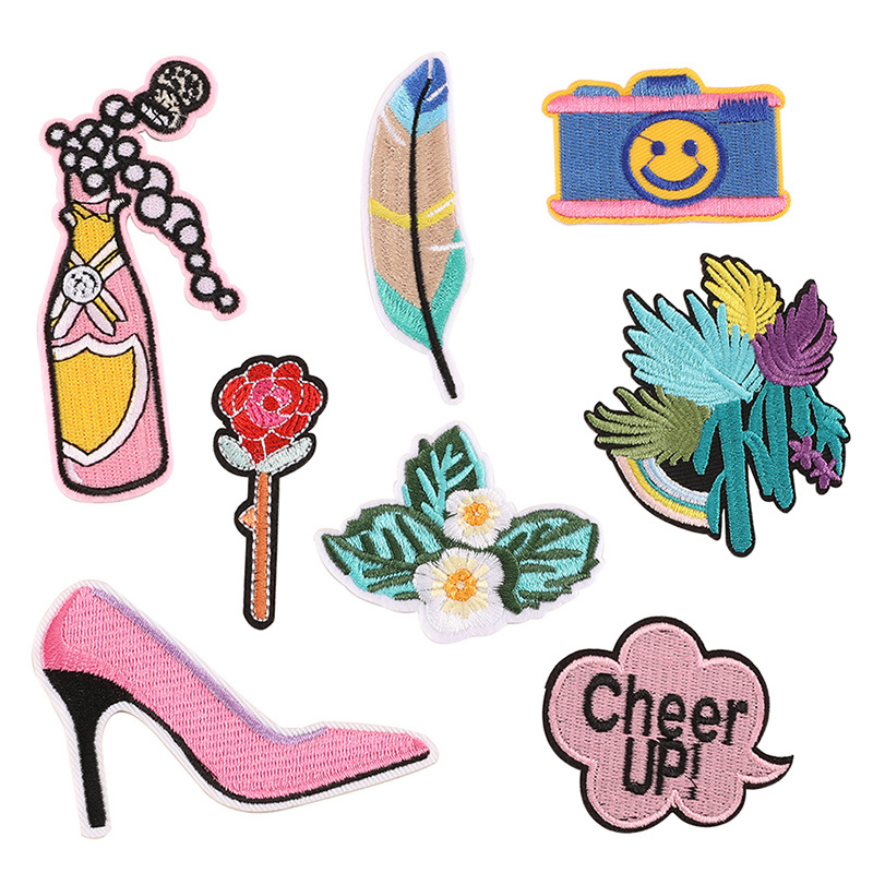 Embroidery Label Cartoon Feather Camera Cloth Label Hand Account DIY Accessories Clothing Accessories Patches Stickers embroidery iron on patches