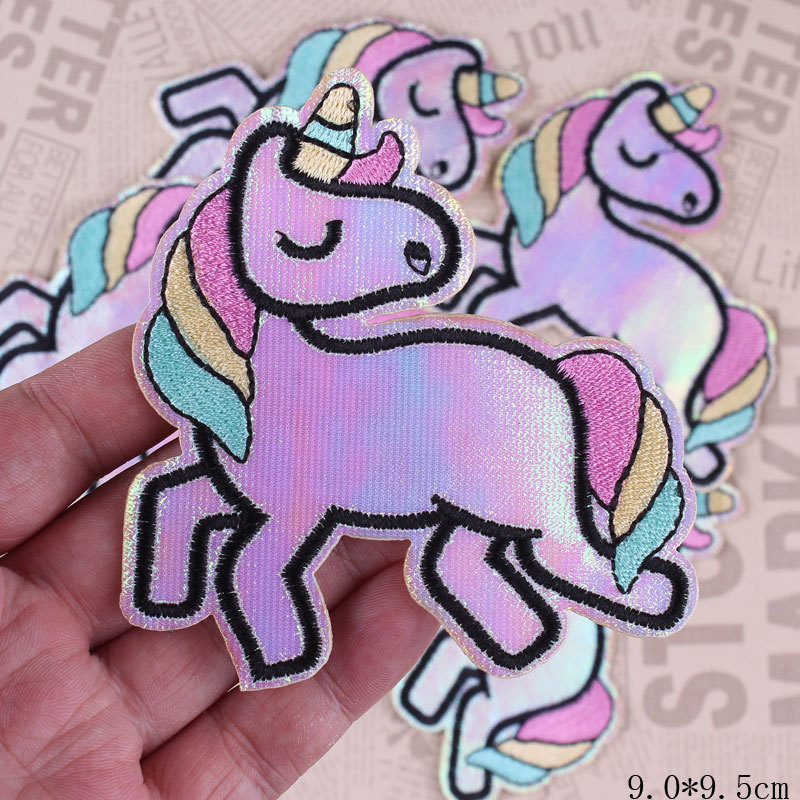 wish cartoon unicorn leather embroidery cloth sticker clothing accessories patch