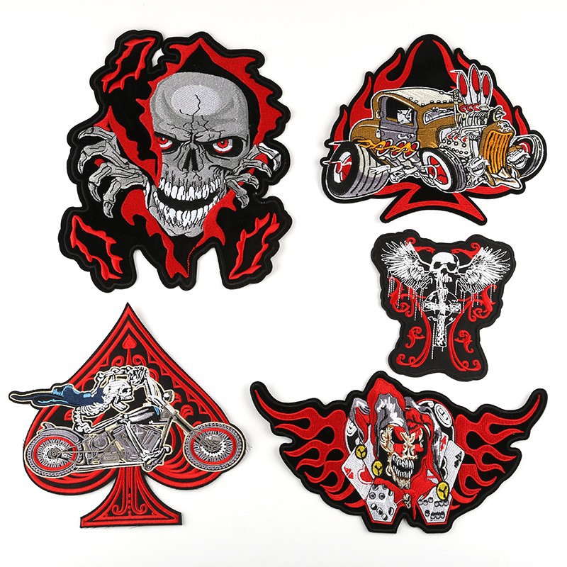 embroidery label skull clothing accessories DIY style Patches sticker ghost head embroidery cloth sticker