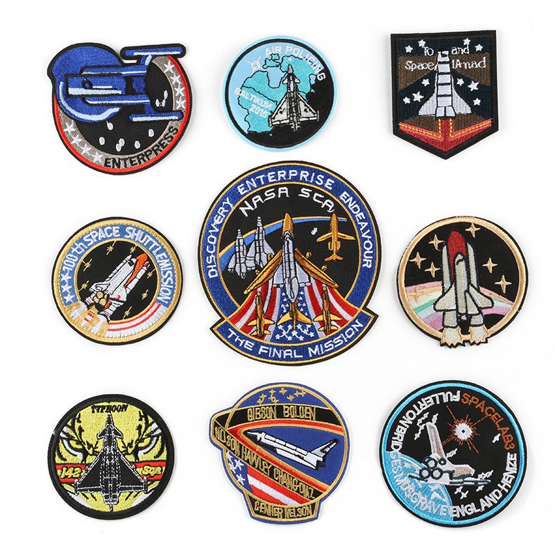 embroidery badge clothing accessories Hat badge Aviation rocket badge Patches Embroidery cloth sticker
