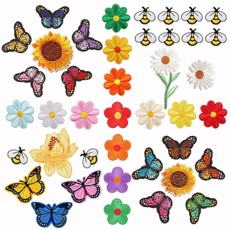 flower embroidery cloth sticker clothing bag Patches sticker embroidery