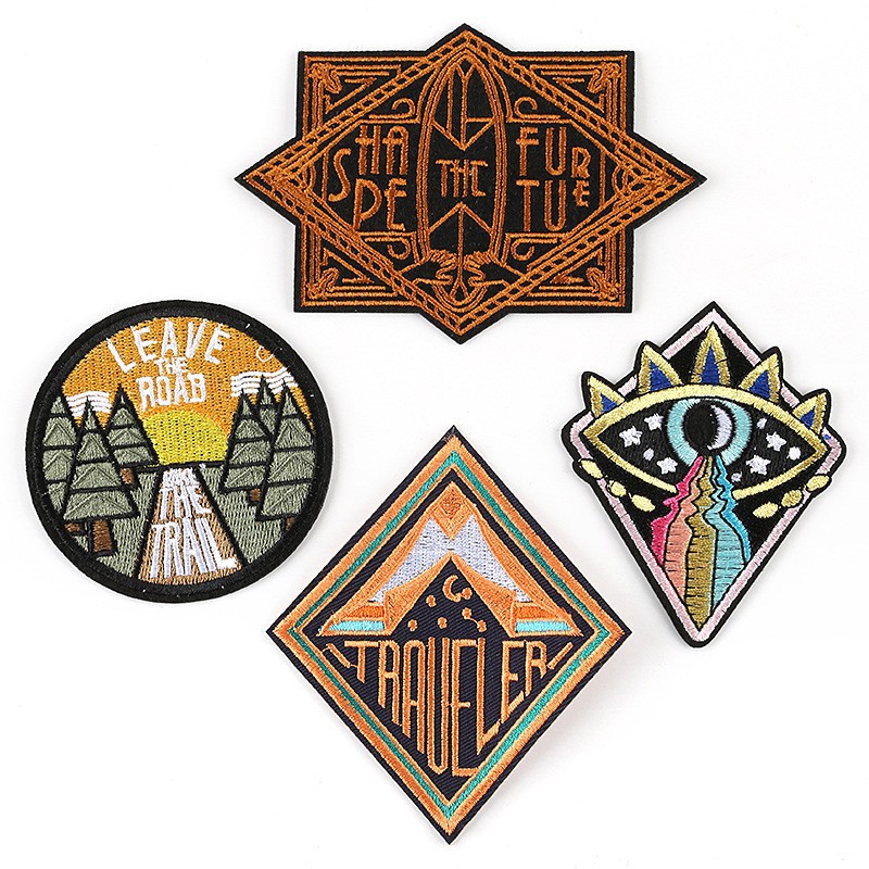 embroidery Round Square Irregular Embroidery Cloth Sticker Clothing Accessories Badge Cloth Sticker