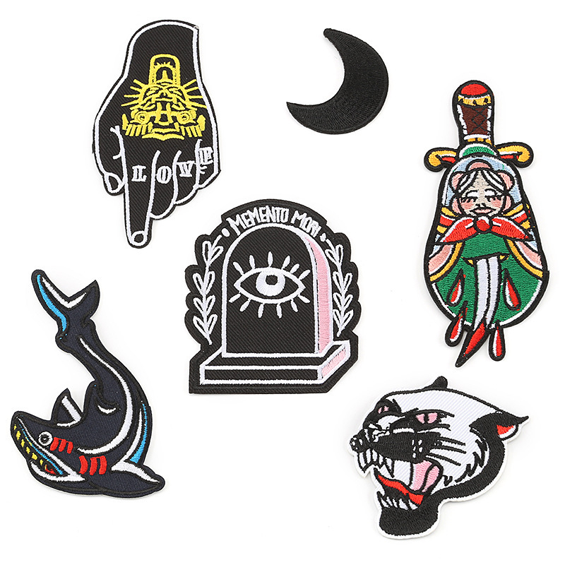 embroidery label clothing accessories embroidery stickers animal cartoon cloth labels DIY Patches iron on patches