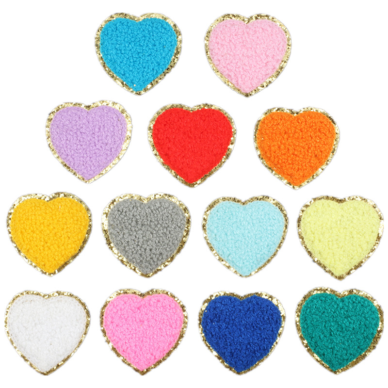 colored embroidery love embroidery cloth sticker clothes bag love  ironing Patches sticker
