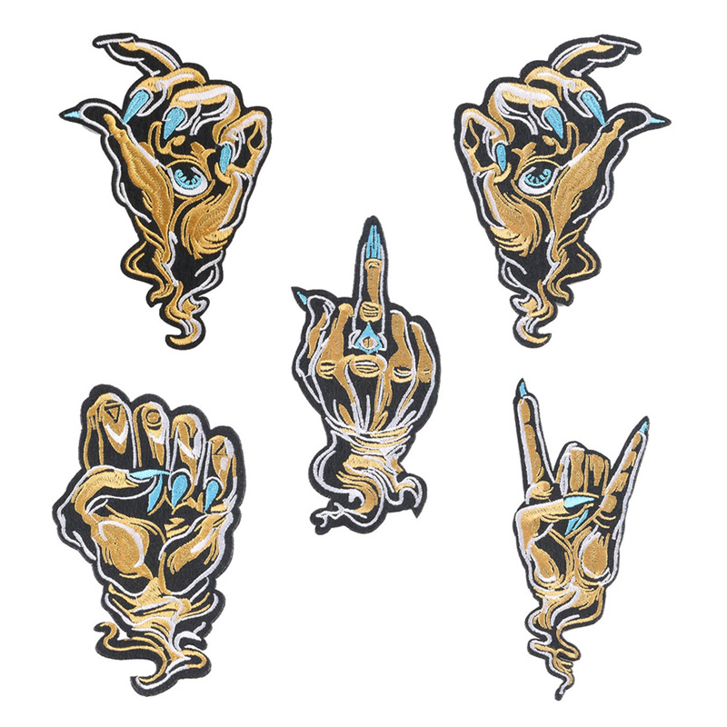 Embroidery Label Finger GPatches Sticker Clothing Accessories Badge Embroidery Cloth Sticker