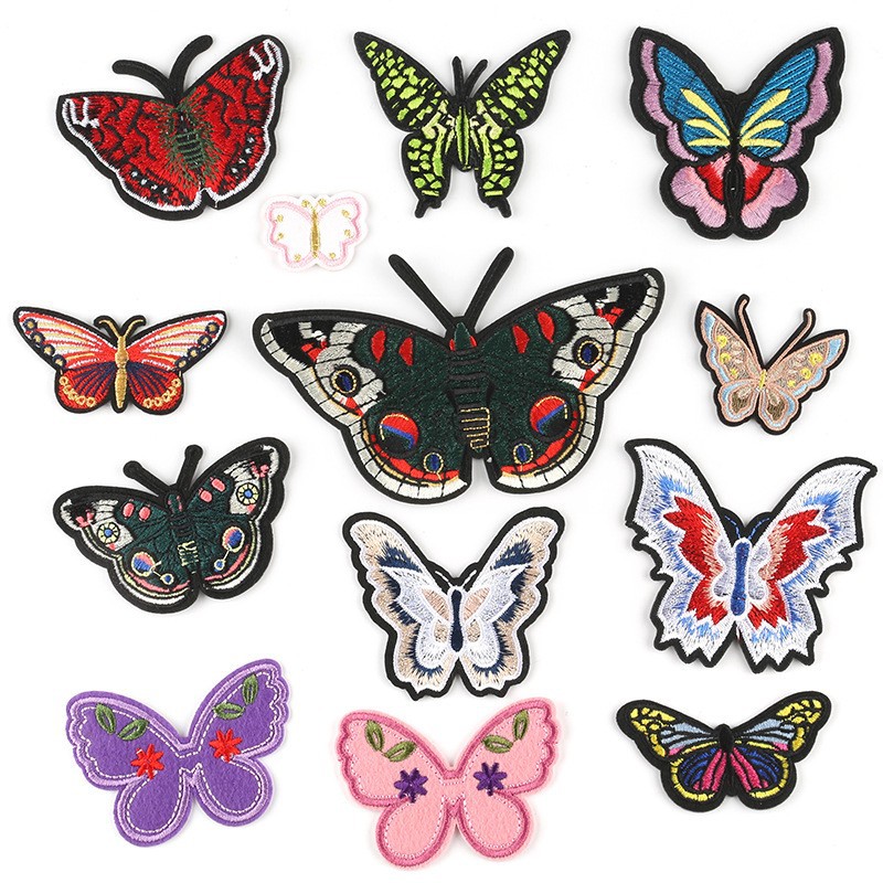 Embroidery Butterfly Cloth Badge Performance Clothing Accessories Shoes Hats Bags Accessories Cartoon Animal embroidery iron on patches