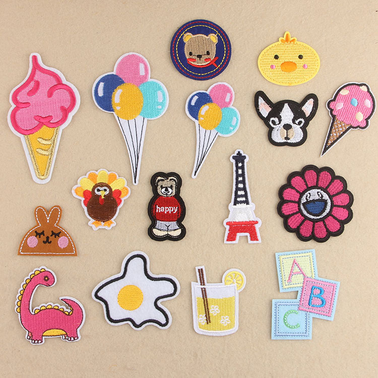 Cartoon back tape sticker embroidery clothing accessories quantity clothes pants decoration cloth label