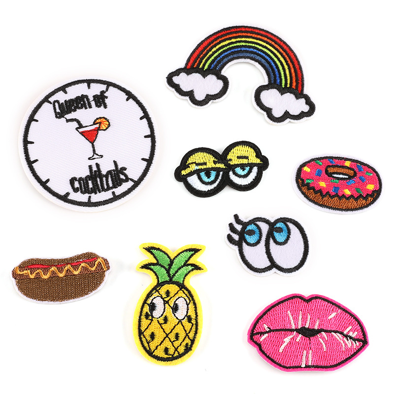 cartoon fruit food cloth label clothing accessories adhesive Patches accessories DIY cloth label cloth sticker
