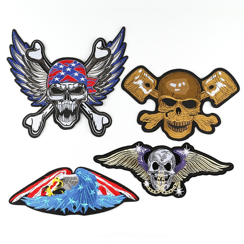embroidery label cloth stickerskull ghost head locomotive clothing accessories adhesive Patches sticker