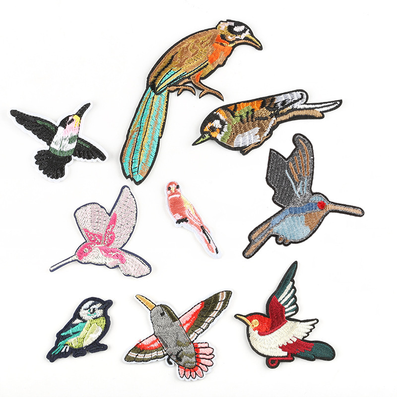 embroidery label Clothing accessories Animal bird cloth label Embroidery sticker Ironing Patches sticker