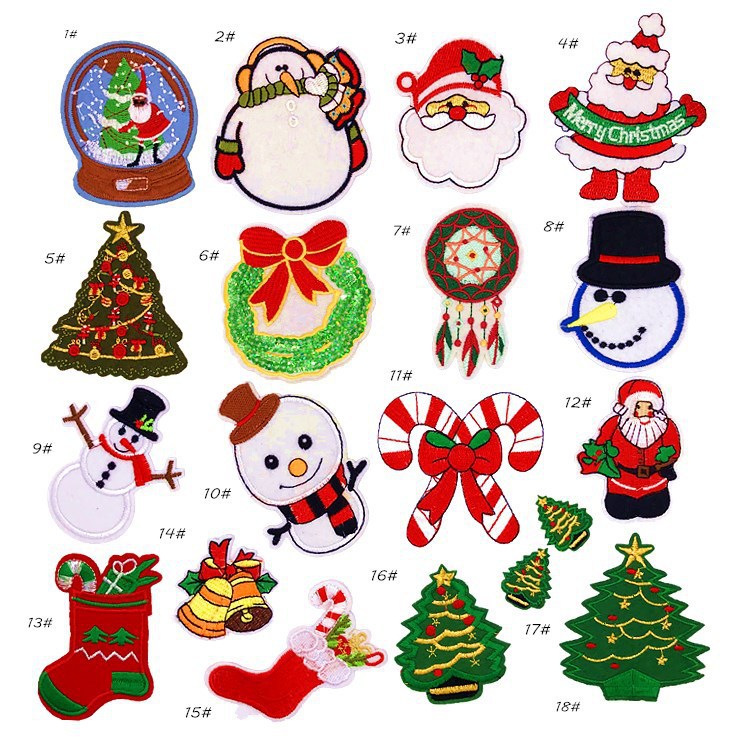 Christmas series embroidery iron on patches patches Christmas embroidery iron on patches patches,