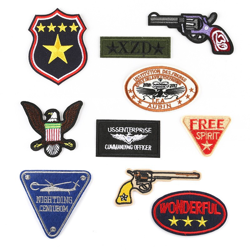 embroidery English Alphabet Gun Badge Shoulder Badge Clothing Accessories Shoe Bag Accessories Patches Patch