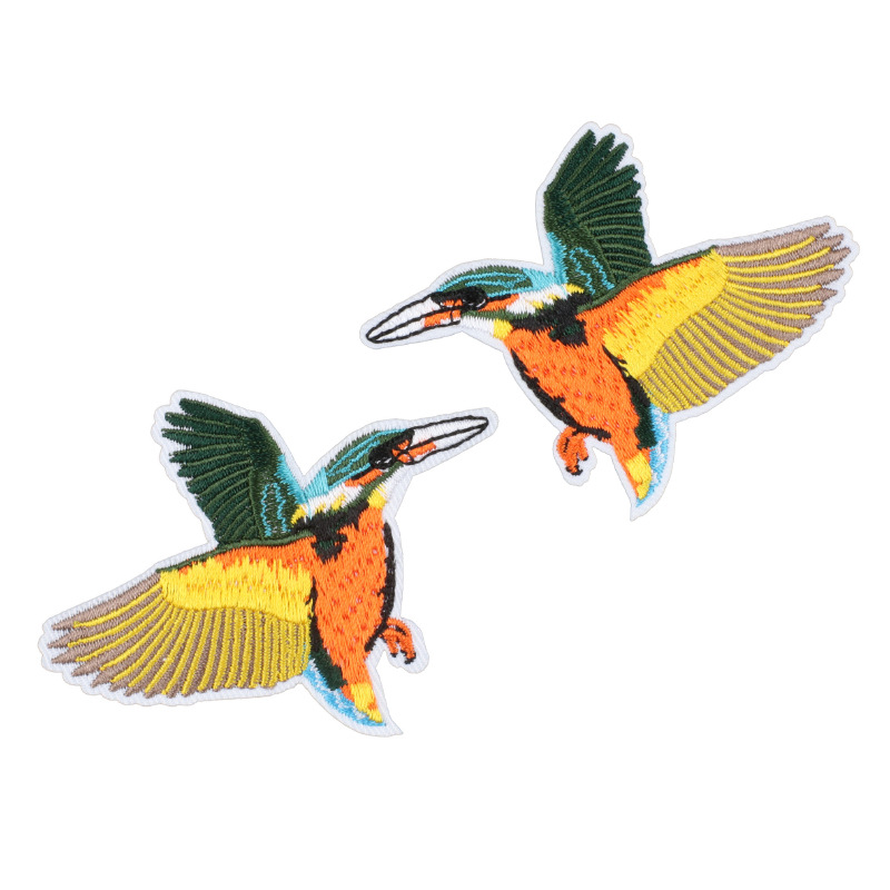 Double Night Embroidery T-Shirt Badge Embroidery Cloth Sticker Adhesive Ironing Patches Sticker