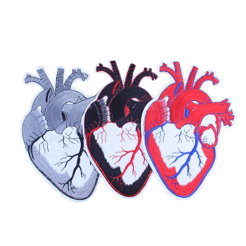 WISH red black and gray heart cloth sticker DIY clothing accessories Patches sticker