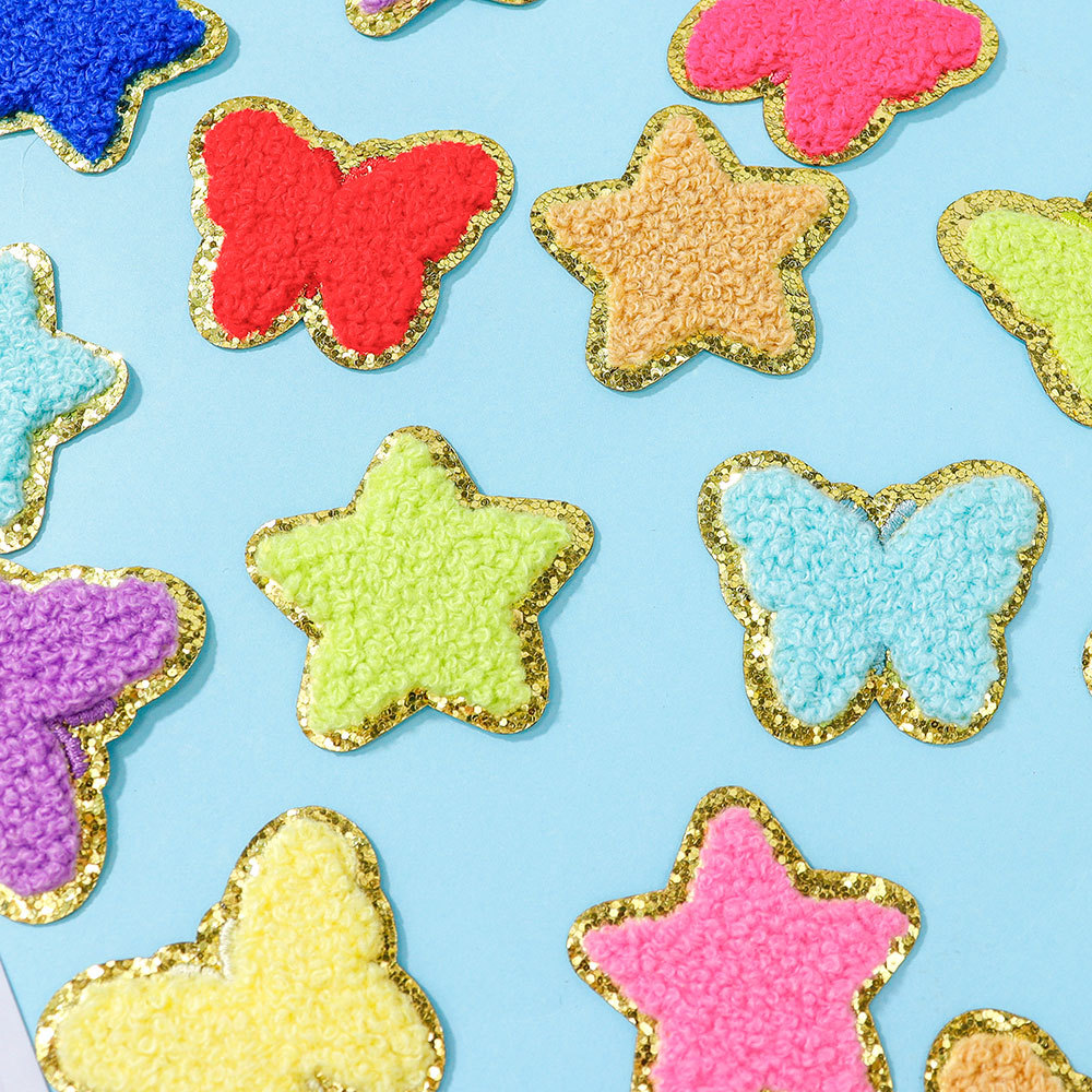embroidery cloth sticker Patches sticker self-adhesive clothing shoes and hats accessories embroidery cloth sticker stars
