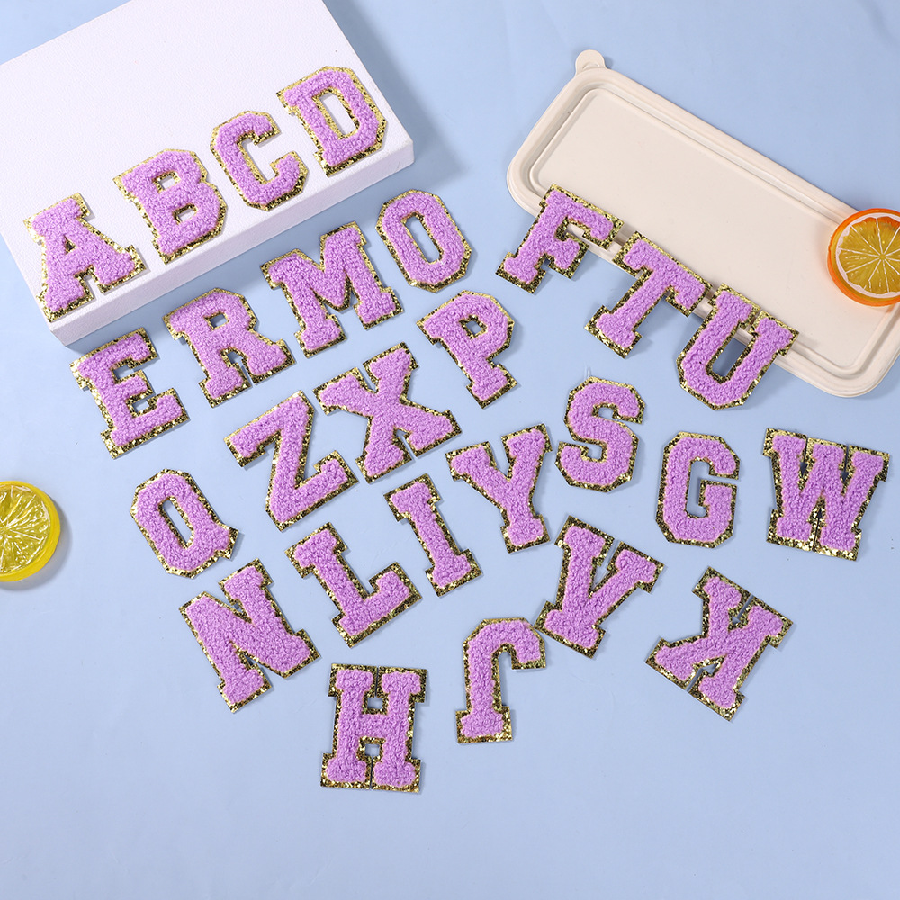 Alphabet embroidery sticker embroidery cloth sticker letter name Patches embroidery school Patches self-adhesive