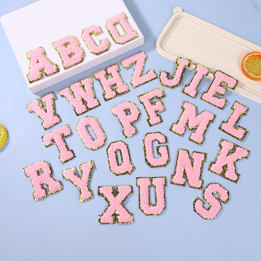 embroidery label cloth sticker self-adhesive 26 letter sticker cloth embroidery cloth sticker embroidery Patches sticker washable