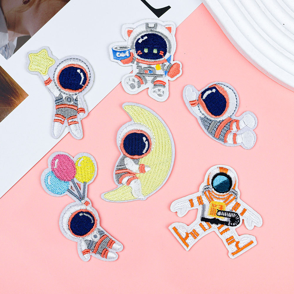 Cute cartoon space astronaut iron on patches embroidery iron on patches patches stickers hole stickers embroidery