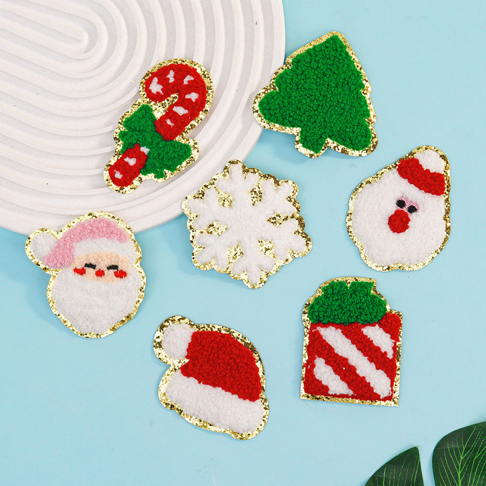 Christmas embroidery cloth Patches embroidery sticker Christmas gift box embroidery Patches embroidery Patches washable