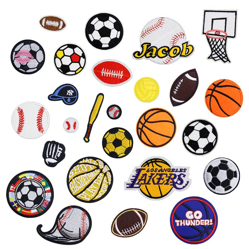 Baseball cloth sticker No-washing embroidery sticker Clothes decoration embroidery sticker Embroidery football