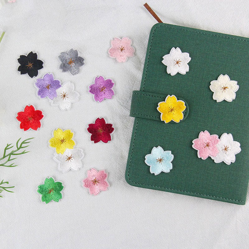 Cherry Blossom Cloth Sticker Embroidery Cloth Sticker Washable Embroidery Cloth Sticker Flower Patches Sticker Sticker Large Surface
