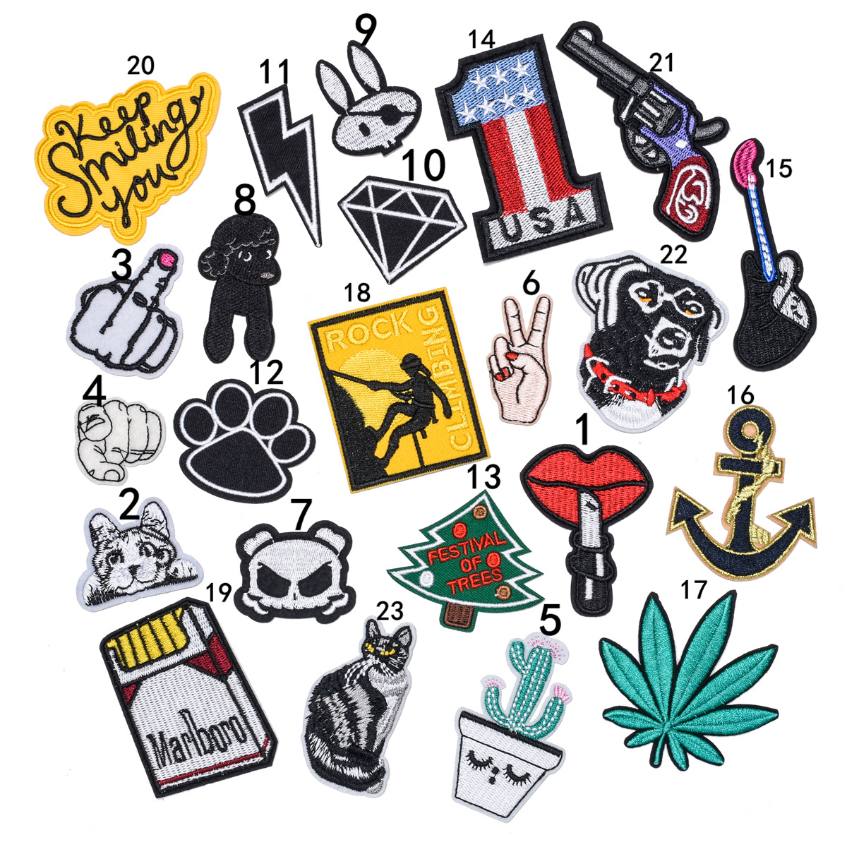 cloth sticker badge pistol cartoon letter tree cloth sticker clothing accessories patch sticker