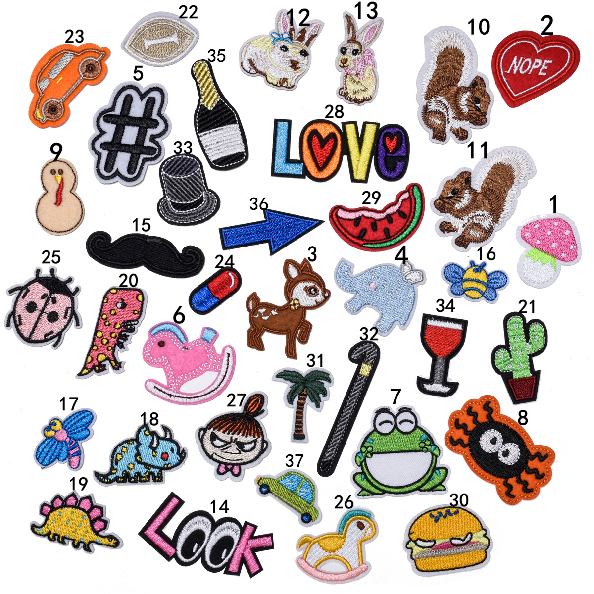 Super small fruit cloth sticker cute small object children's clothes hole patch sticker cartoon stamp