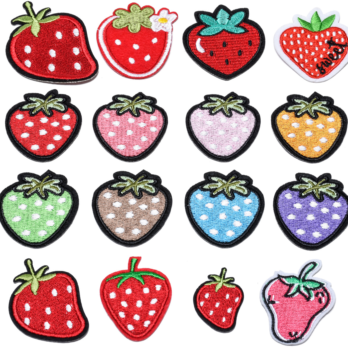 Embroidery Fruit Flower Children's Clothing Accessories Bag DIY Patch Strawberry Pineapple Cloth Sticker