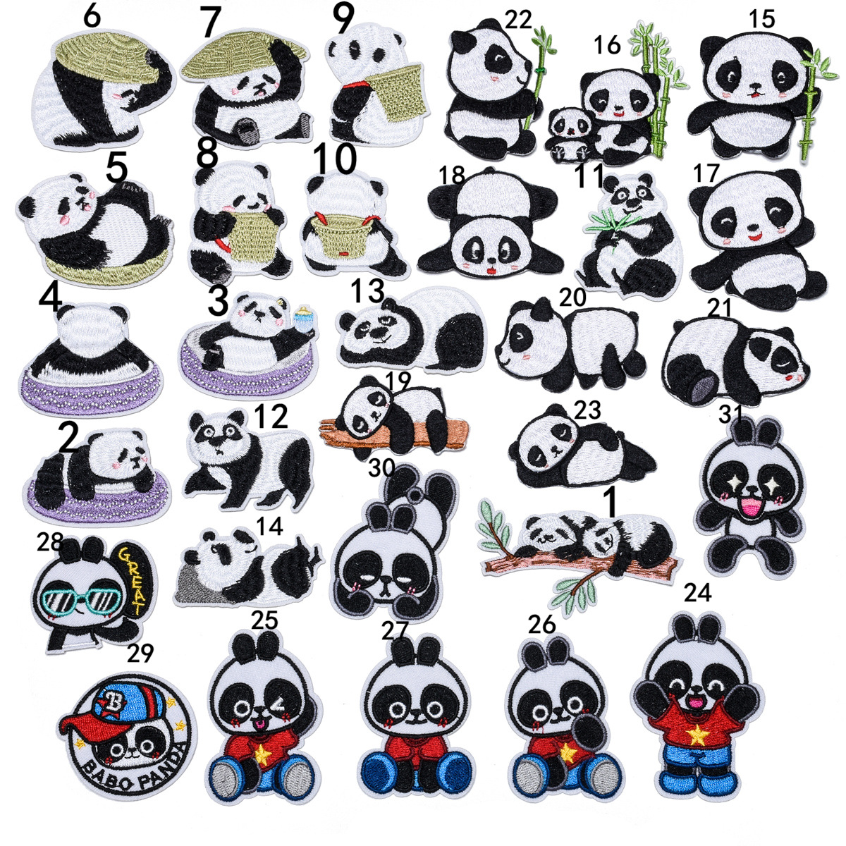 product cute little panda cloth sticker children's clothes decorative adhesive patch sticker hand account cartoon sticker