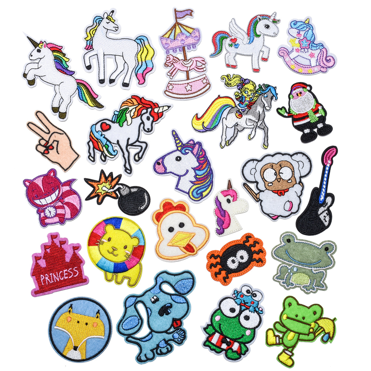 Embroidery Cloth Sticker Puppy Lion Unicorn Cartoon Patch Sticker Clothing Accessories Shoe Hat Bag Accessories Label