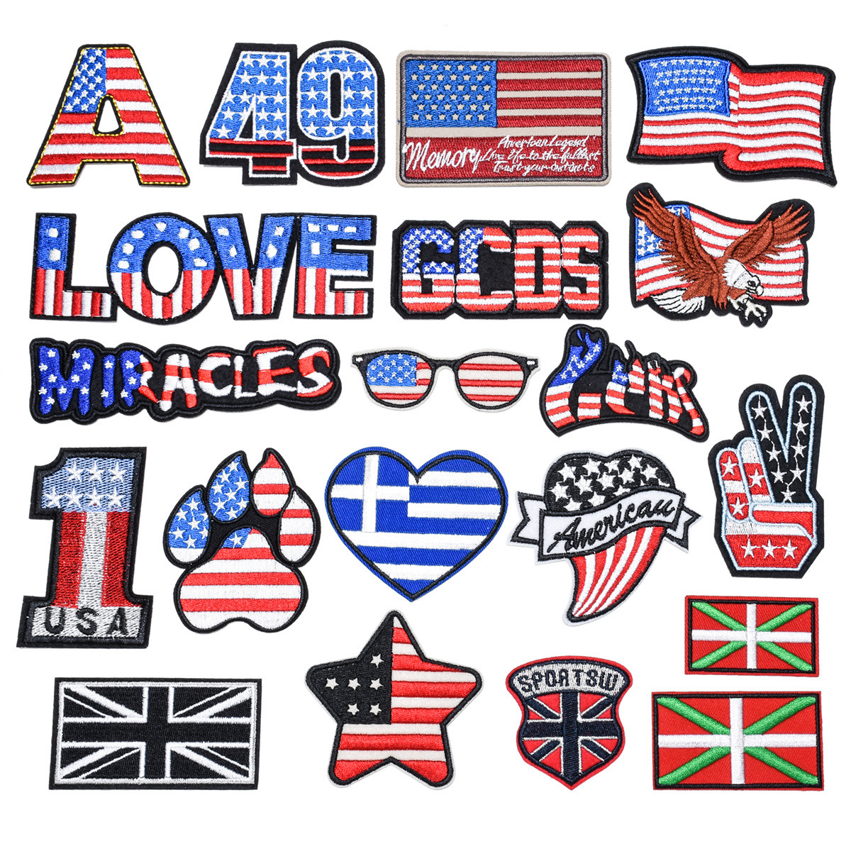 Embroidery Badge Military Fan Badge Full Pentagram Label Clothes Decoration Cloth Sticker Bag Patch Sticker