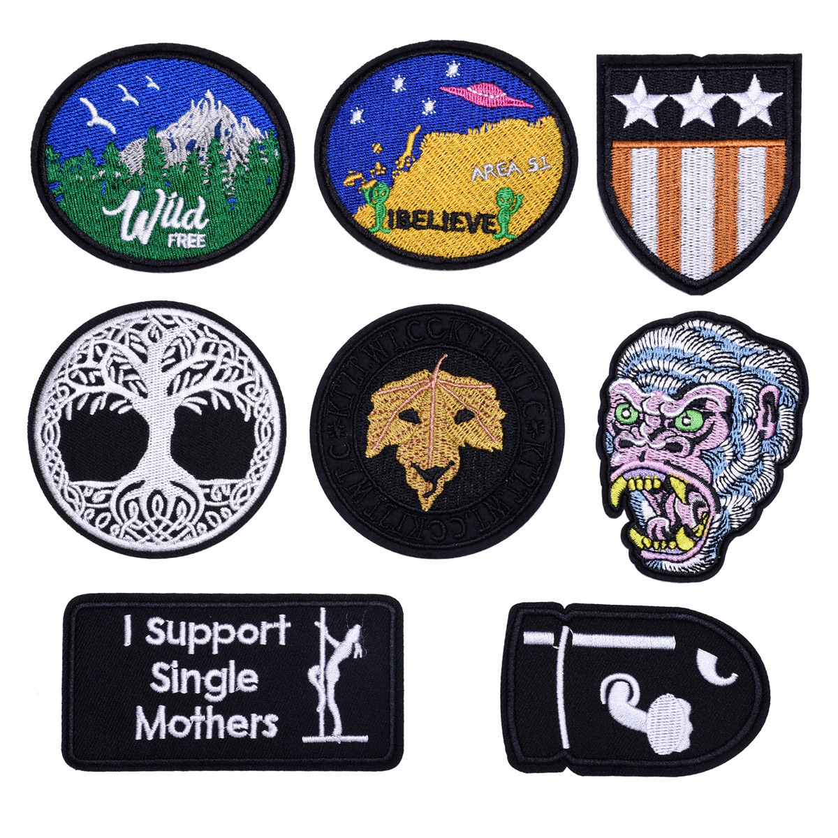 badge cloth sticker full of cloth sticker Combination clothes patch decoration DIY round cloth sticker