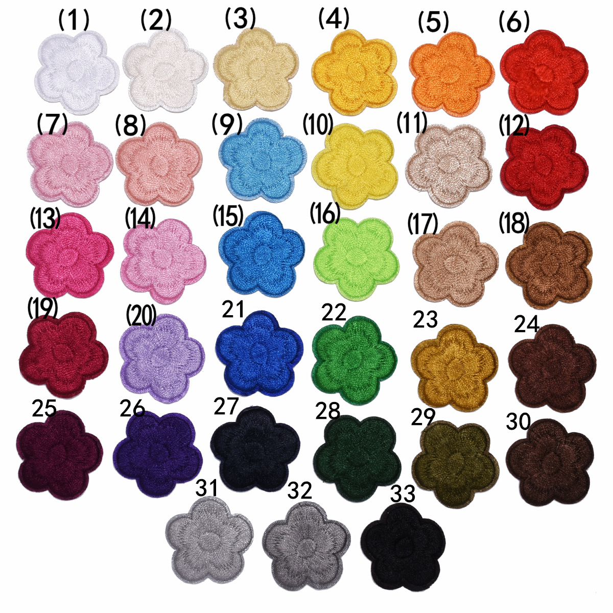 Plum blossom patch cloth sticker flower diameter 3cm hotel patch hole commonly used tablecloth bed sheet curtain bag shoes and pants DIY, etc