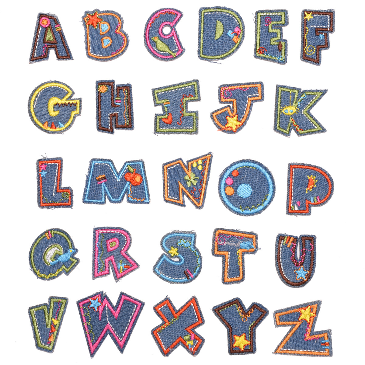 explosion Color English letter patch sticker Clothes jeans sticker Cloth sticker applique Hole sewing sticker