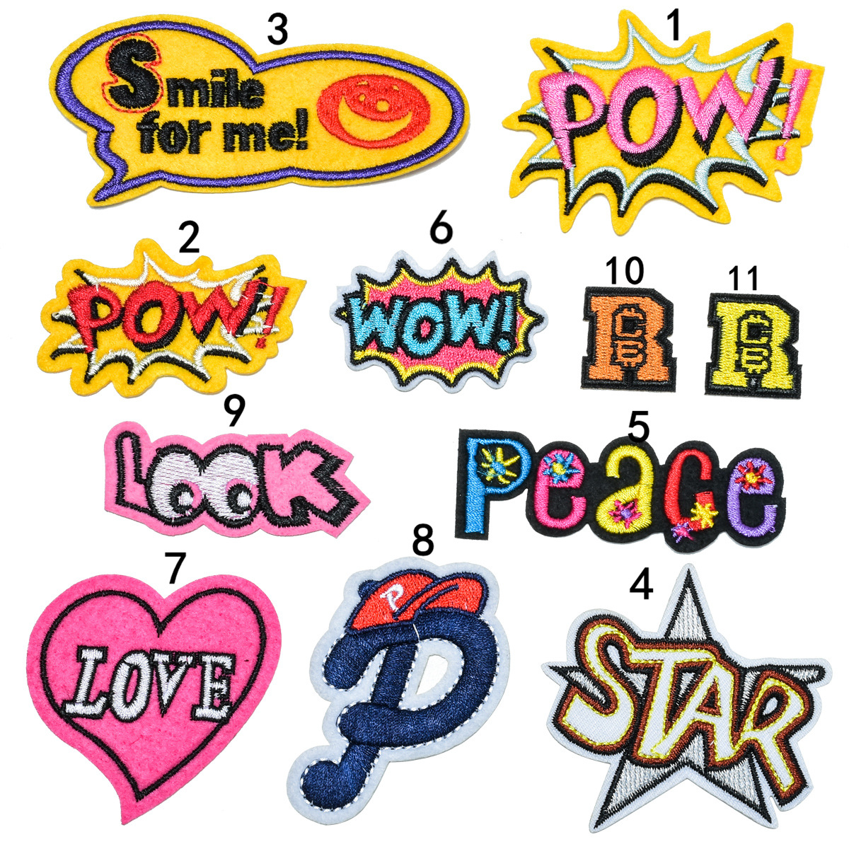 embroidery customized English word patch sticker badge boy ironing small cloth sticker