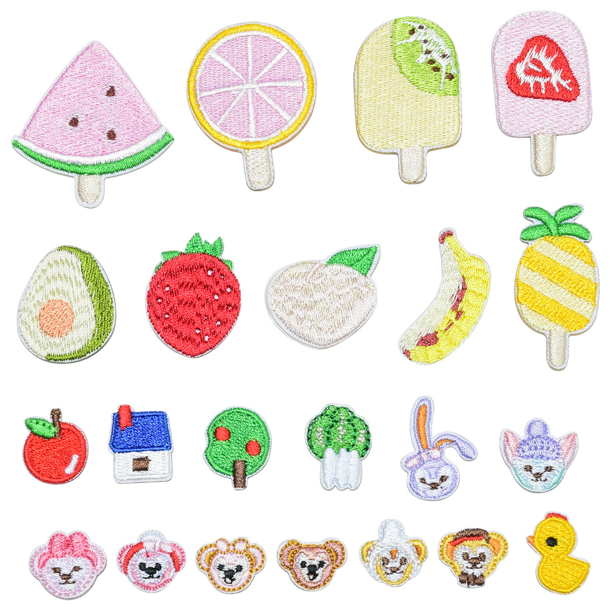 Embroidery cloth sticker stamp self-adhesive duckling house cartoon clothes decorative patch sticker cloth
