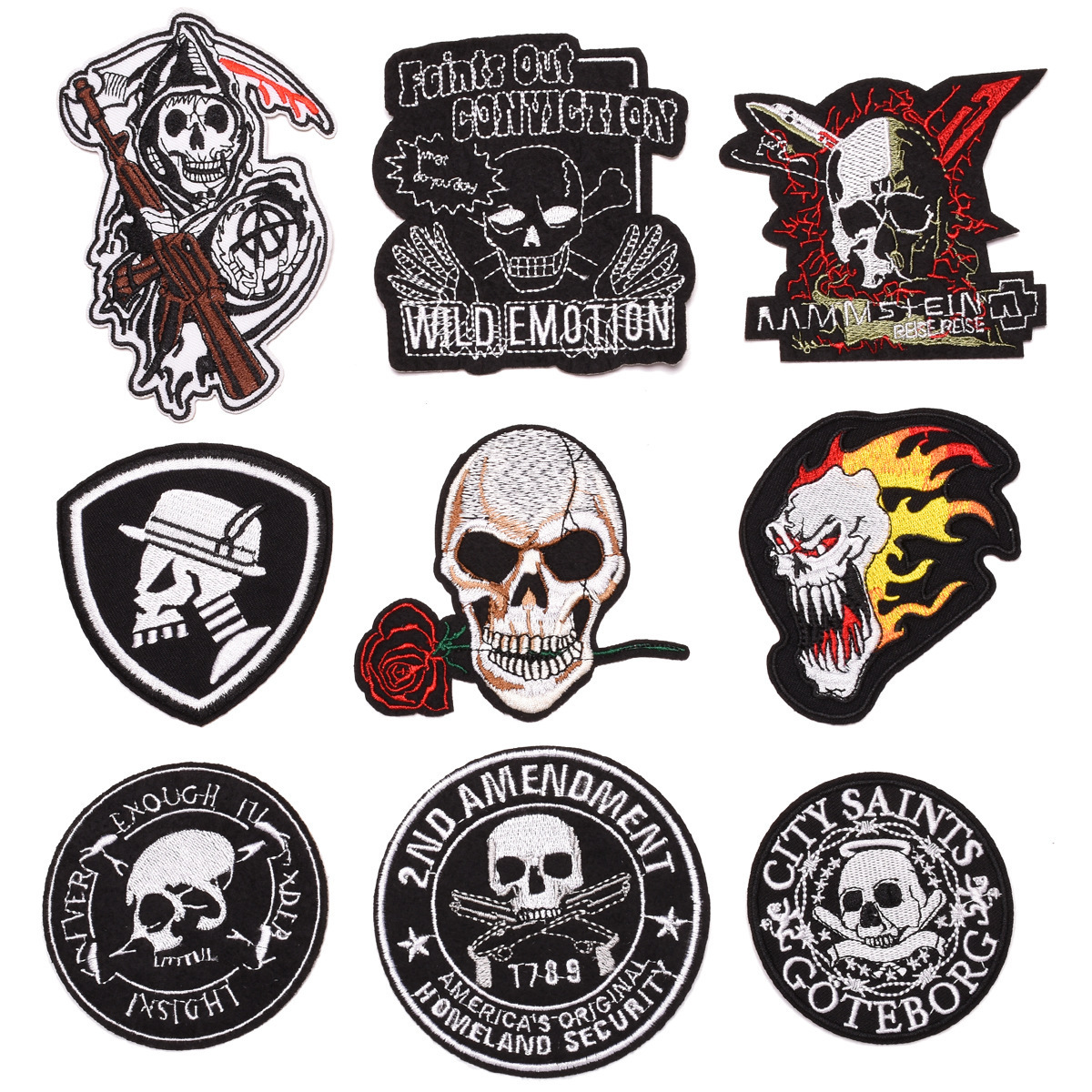 Skull patch cloth sticker bags shoes and hats decoration