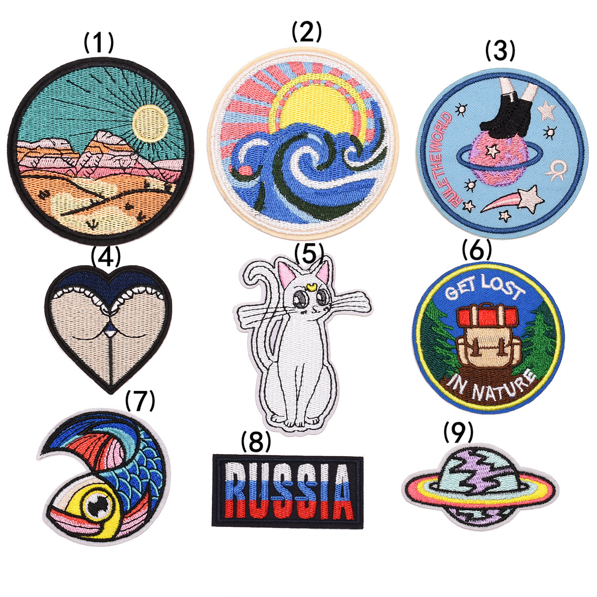 Boutique embroidered cloth stickers, round badges, e-commerce sources, clothing accessories DIY patch stickers are in stock.