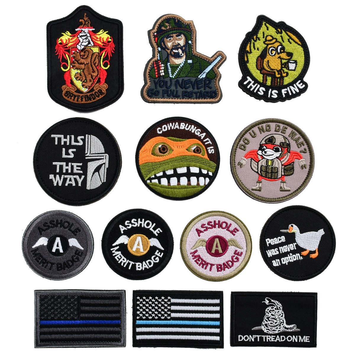 embroidery Velcro  Europe and the United States national flag duck tactical patch sticker clothing accessories